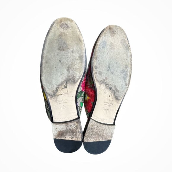 GUCCI Princetown GG Horsebit Flora Loafer Mule EU 36.5 US 6.5 Multicolor Floral - Picture 9 of 10